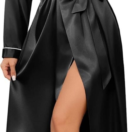 Silk Robes for Women Shawl Collar Satin Bathrobe Long Bride Wedding Party Robe Lightweight Sexy Sleepwear S-XXL